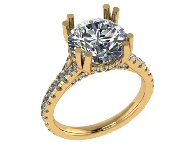 Cathedral split shank diamond ring 3D print model