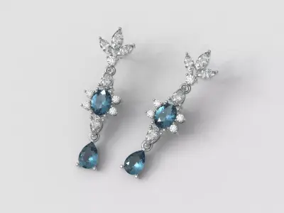 Bride Gemstones Earrings 3D print model