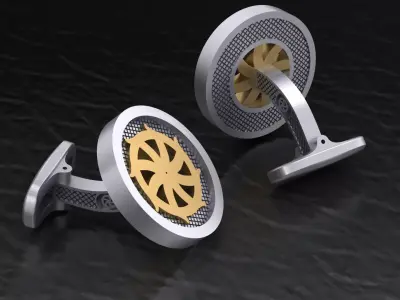 cufflinks with patterns 3D print model