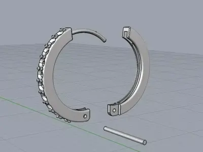 HOOP EARRINGS WITH DIAMONDS PRODUCTION MODEL 3D print model