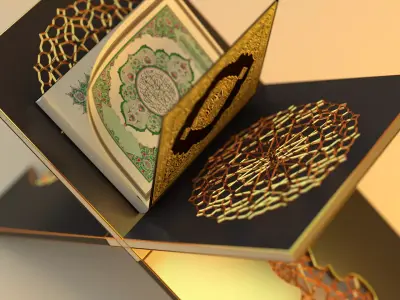 Quran Book Animation 3D model