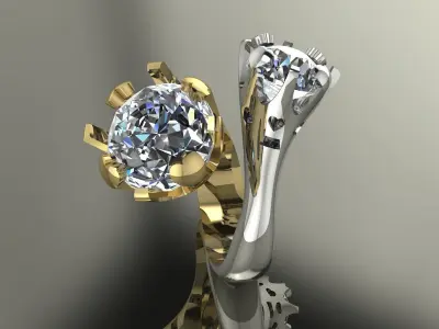 Elegant Ring Gold 3D print model