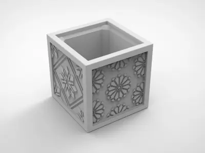 Japanese retro tiles pattern vase 3D print model