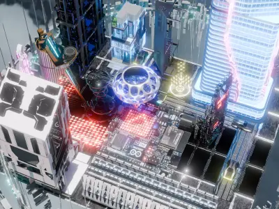 sci fi city 3D model