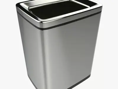 Modern Metal Trash Can Low Poly High Poly 3D model