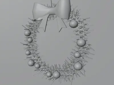 Christmas wreath Low-poly 3D model