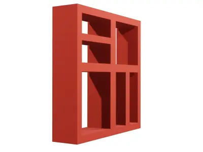 Brick Jaali block Square VertLong 3D model
