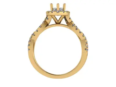 marquise solitaire ring with criss cross shank  3D print model