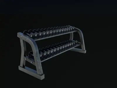 Technogym Dumbbell Rack  3D model