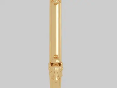 Classic 3D model of interior CNC sculpture gold inlaid 3D model