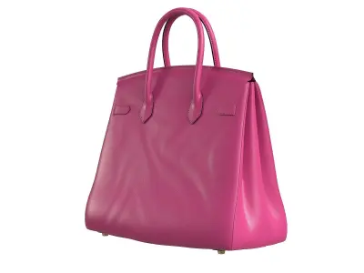 Hermes Birkin Bag Pink Leather Low-poly 3D model