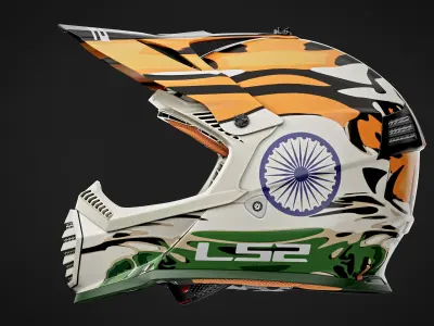 Motocross Helmet LS2 - Bharat India Version 3D model