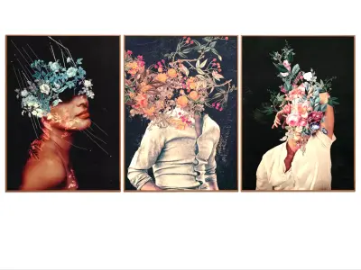 Art Frames 151- Flower Heads 3D model