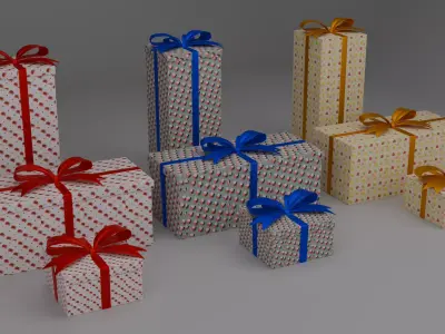 Holiday Gift Box Collection  New Year  Christmas 3D Present Set 3D model