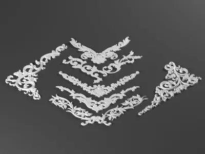 7 ornamental classic decoration 3d model kitbash vol 47 3D model