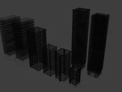 Simple City Buildings Model Pack Free 3D model
