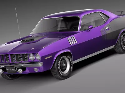Plymouth Hemi Cuda Barracuda 1971 3D model