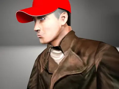 3D Driver man  Low-poly 3D model