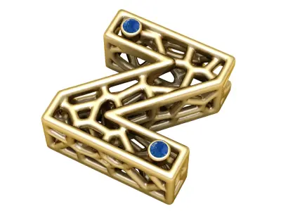 SIMPLE ALPHABET Z PENDANT 3D PRINTABLE MODEL  3D print model