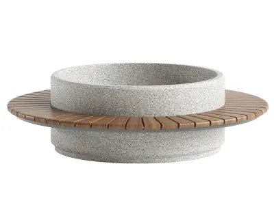 ROUND PLANTER BENCH 92 3D model