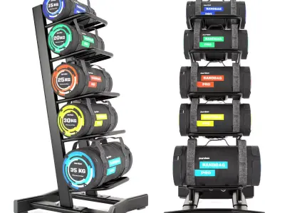 Sandbag Rack Gym Equipment Low-poly 3D model