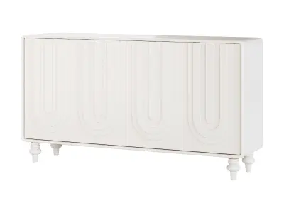 Cream style shoe cabinet 3D model