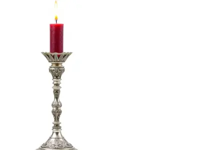 Antique Silver Candlestick model pack Low-poly 3D model