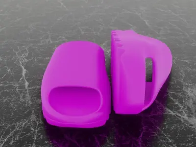 ADIDAS YEEZY SLIPPER - PURPLE Low-poly 3D model