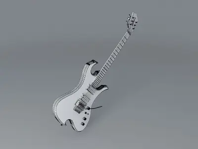 B C Rich Wave guitar Free 3D model