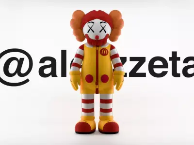Kaws Ronald McDonald Textured 3D model