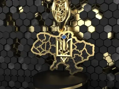 Ukraine Pendant 3D print model
