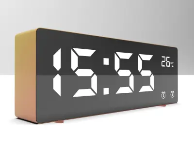 CLOCK PINKYELLOW WHITE Low-poly 3D model