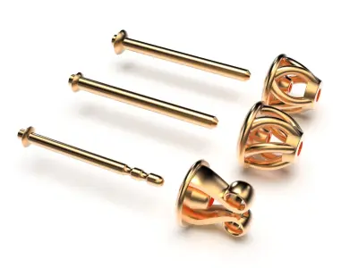 HEART Stud Earrings LOVE GIFT For Valentines Day 3D print model