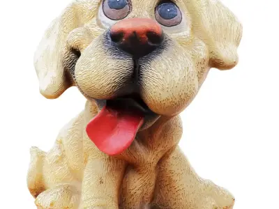 Decorative figurine of a dog piggy bank 3D model