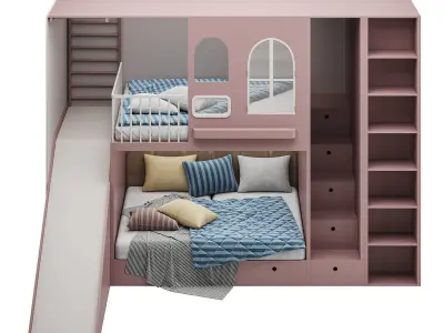 Childrens bunk bed 34 3D model