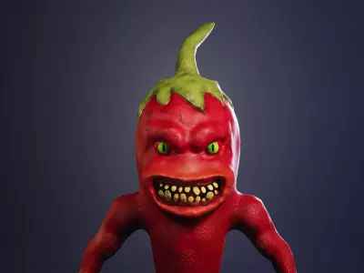 Pepper mutant monster Low-poly 3D model