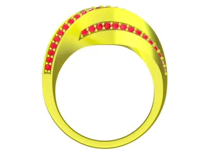 Luxury Criss Cross Pave Gemstone Ring for Women 4524 3D print model