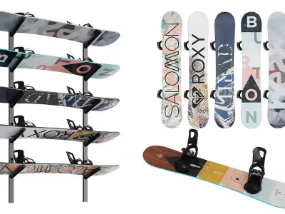 Snowboards BLENDER 3D Model Cycles 3D model