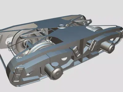 Train bogie low-poly 3D model Low-poly 3D model
