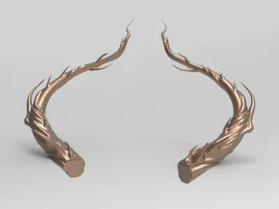 Celtic Carved ivy horn collection  Low-poly 3D model