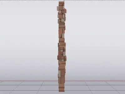 Brick Window Wall  Low-poly 3D model