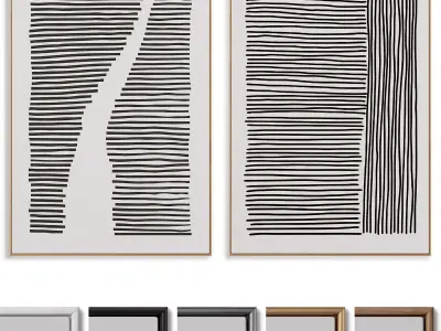 Abstract Painting Frame set 3D model 262