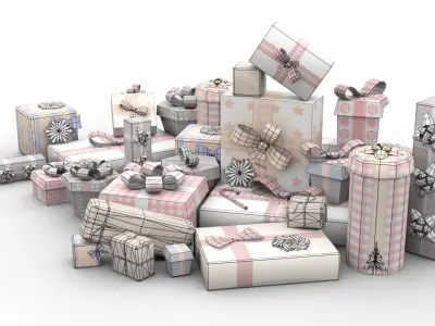 Gift Boxes Low-poly 3D model