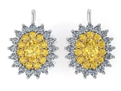 Oval Cluster Earring 1370 3D print model