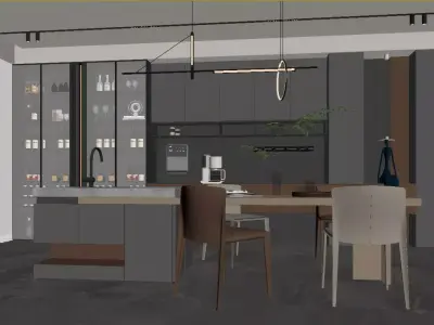 Modern Light Luxury Kitchen 3D model