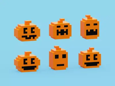 Halloween Pumpkin Low-poly 3D model