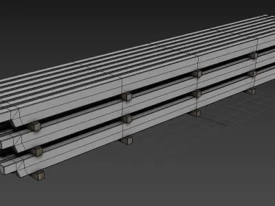 Concrete Truss Beam M01 Low-poly 3D model