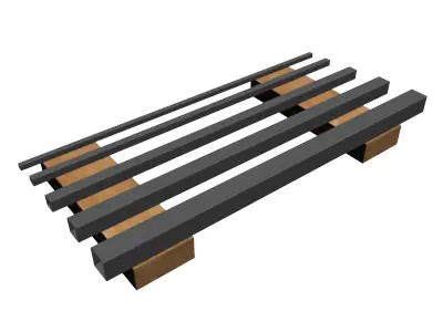 035in Wall Square Ornamental Tube 3D model