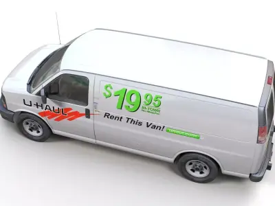 U-haul van Low-poly 3D model