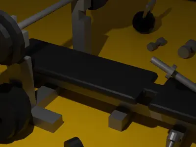 Miniature gym set Free low-poly 3D model
